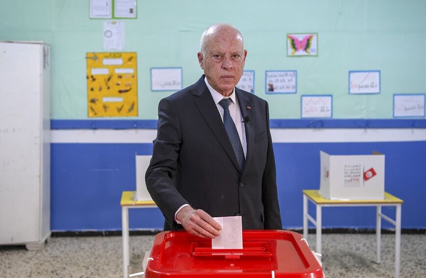 President Kais Saied, casting his ballot in Tunis, said the country was 'breaking with those who destroyed' it