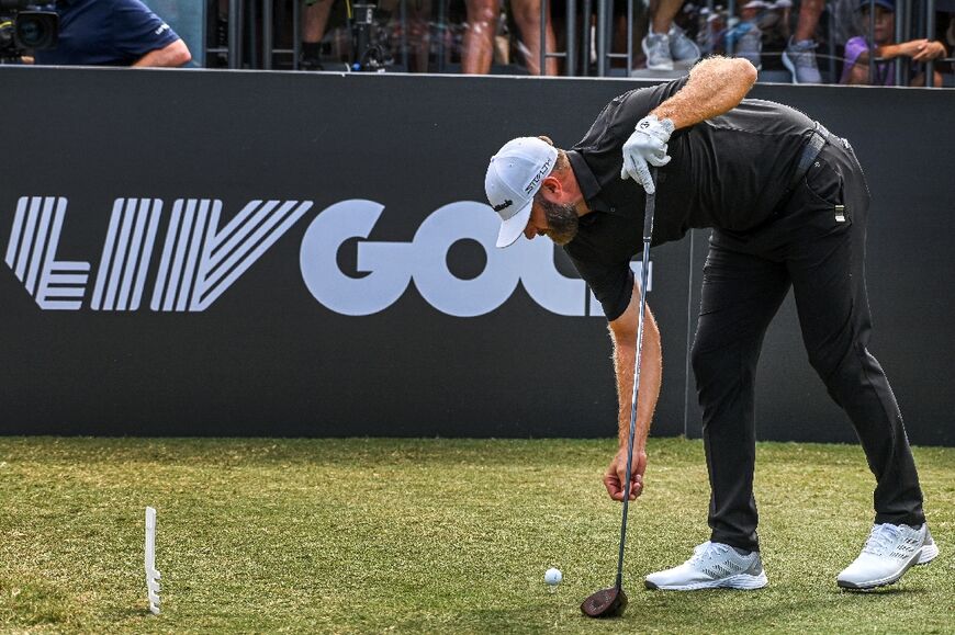 Dustin Johnson competing in the 2022 LIV Golf Invitational Miami 