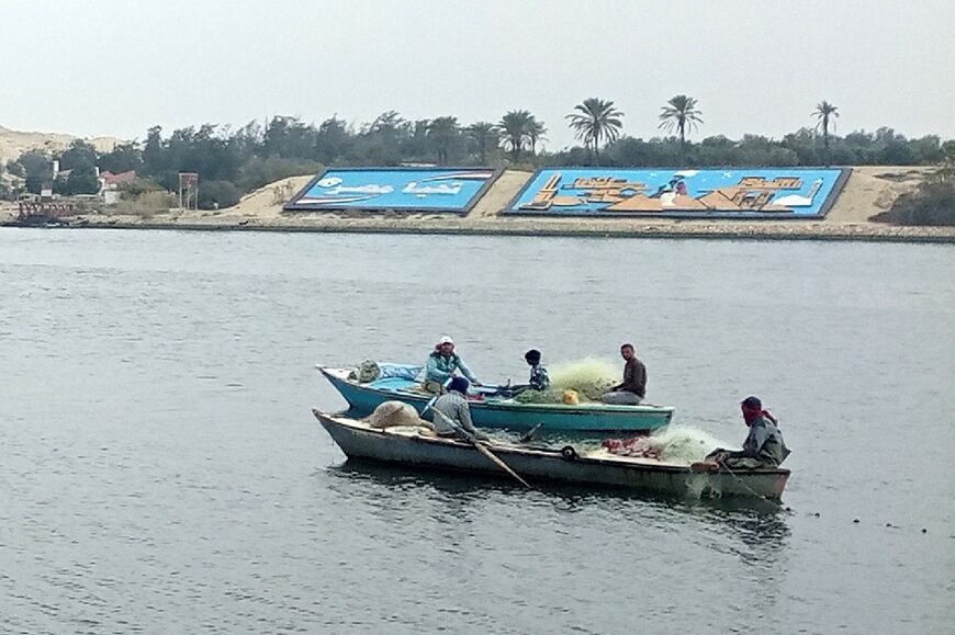 Fishermen in the Suez Canal near Ismailia