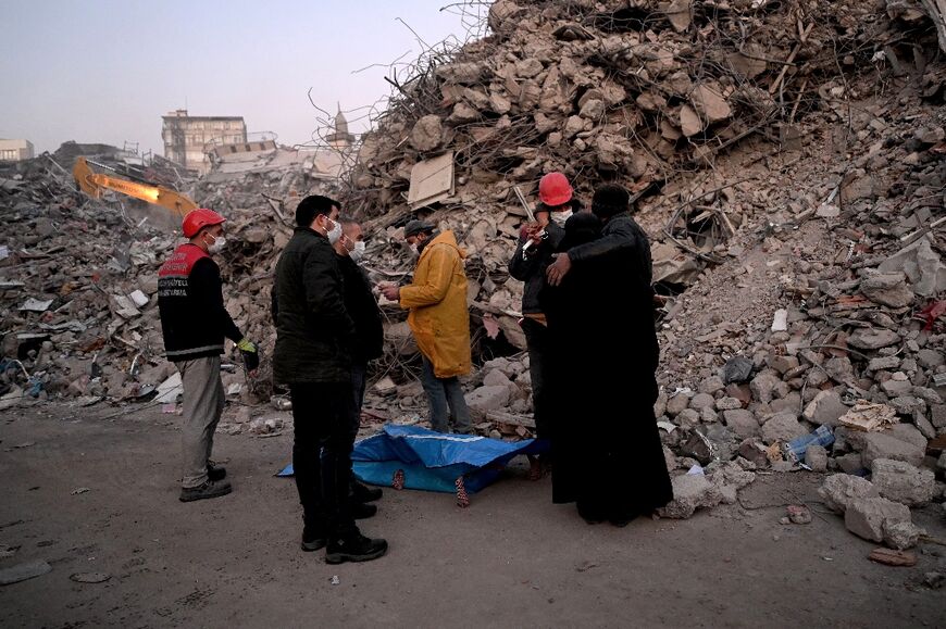 Relatives identified a body in Turkey's Kahramanmaras as the search continues in the aftermath of the earthquake that also sturck Syria