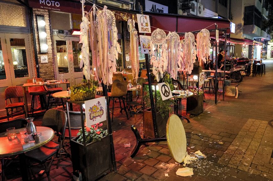 The venue where a shooting attack took place along Dizengoff Avenue, a popular nightlife spot in the centre of Tel Aviv