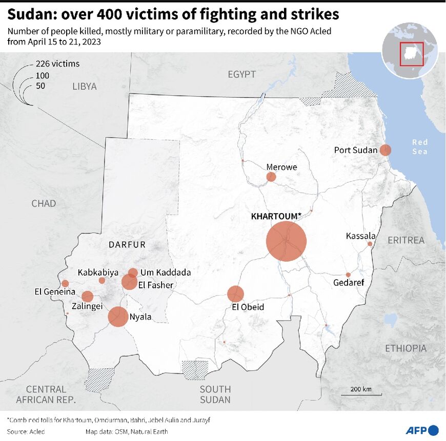 Sudan: over 400 victims of fighting and strikes