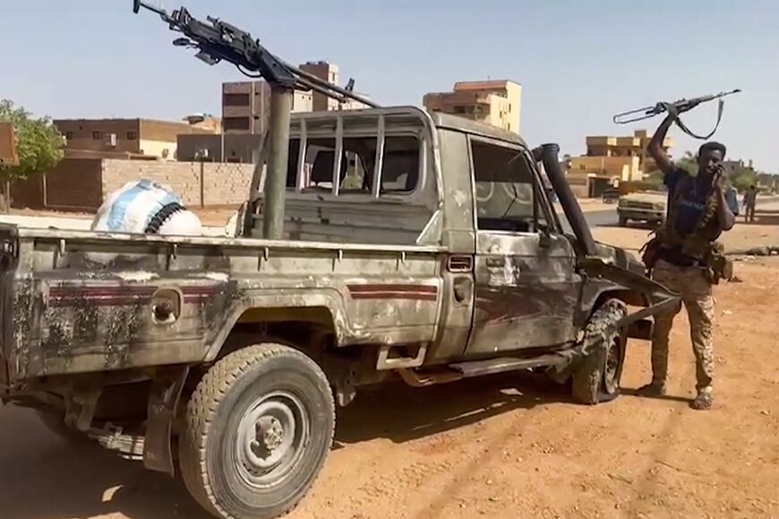 Fighters of Sudan's Rapid Support Forces in the East Nile district of greater Khartoum