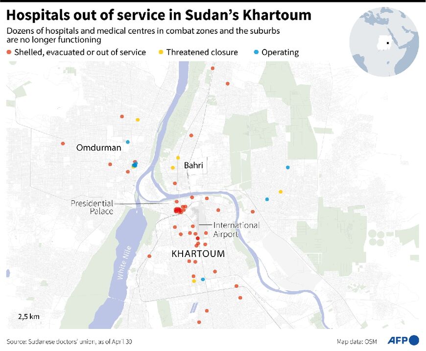 Hospitals out of service in Sudan’s Khartoum