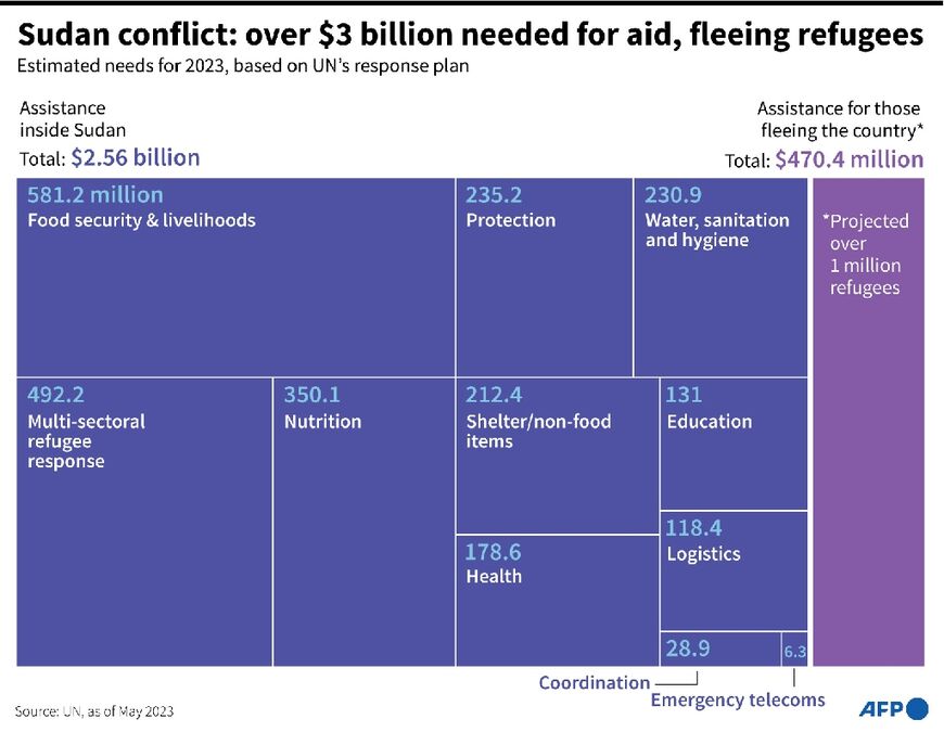 Sudan conflict: Over $3 billion needed for aid, fleeing refugees