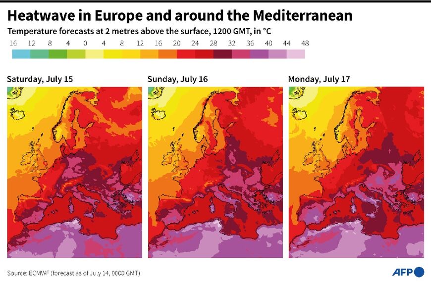 Heatwave in Europe and around the Mediterranean