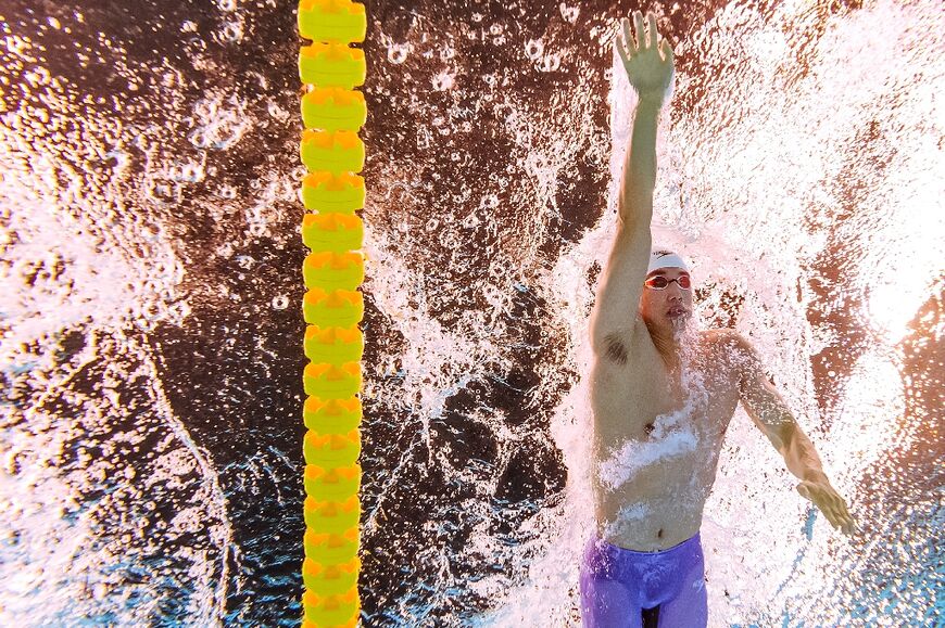 China's Wang Shun competes in a heat of the men's 200m individual medley