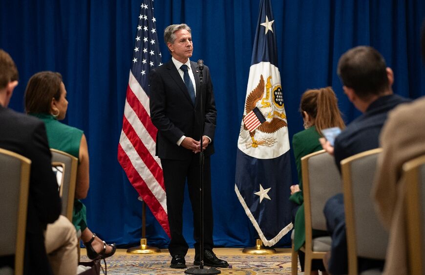 US Secretary of State Antony Blinken tells a news conference in New York that five Americans who had been jailed for years in Iran have been freed