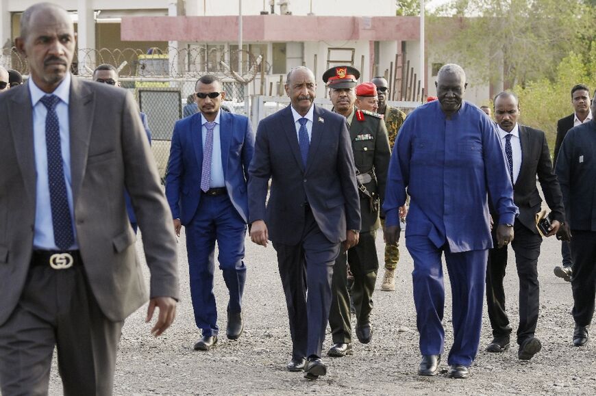 The forces of General Abdel Fattah al-Burhan (centre) are fighting the paramilitary Rapid Support Forces (RSF)