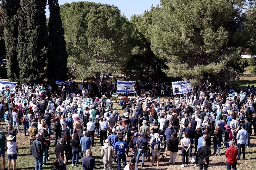 Some of the many mourners at Silver's memorial