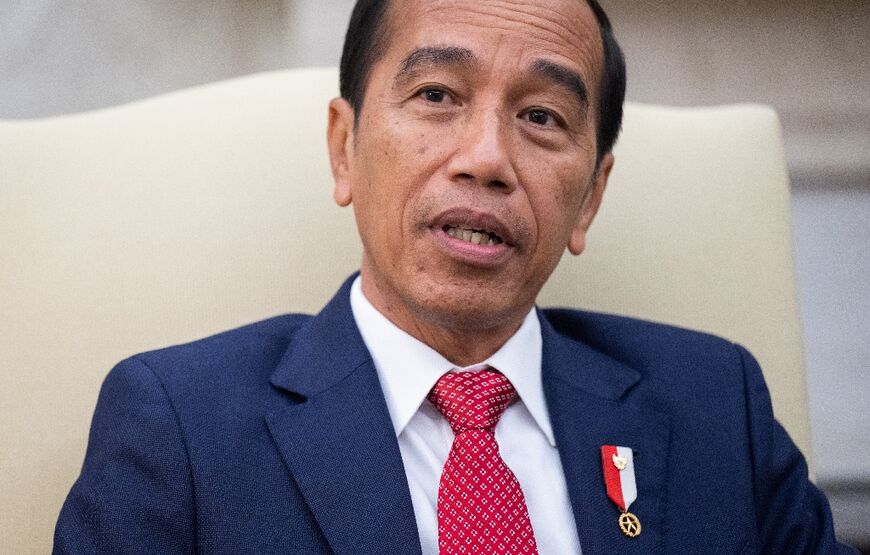 Indonesian President Joko Widodo speaks during a bilateral meeting with US President Joe Biden at the White House