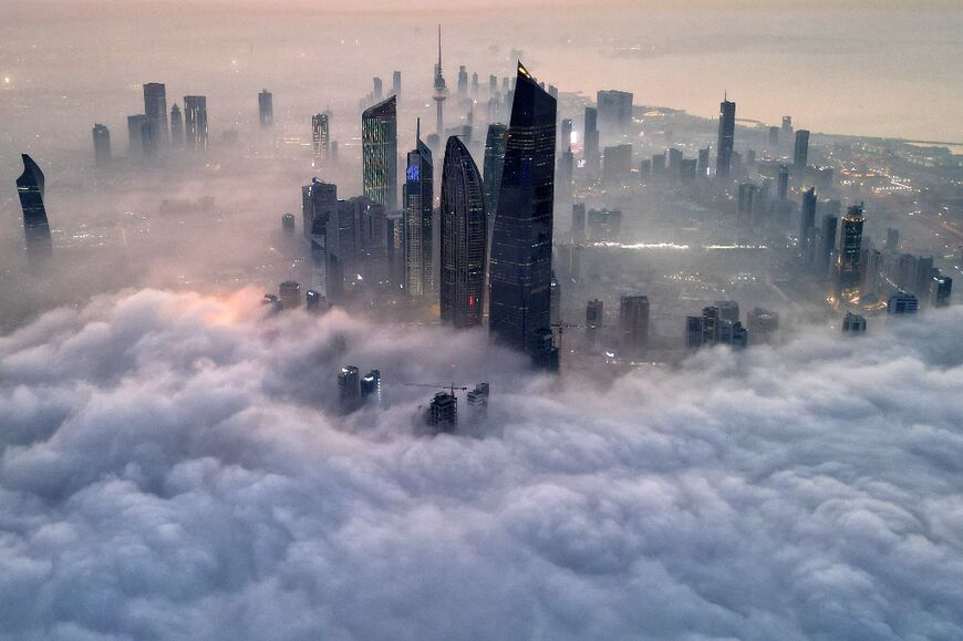 An aerial view of Kuwait City