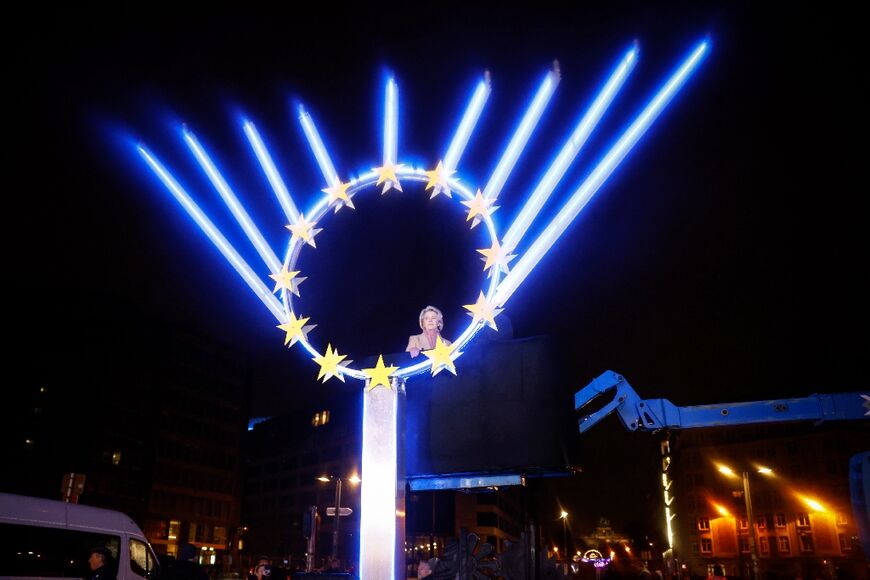 Von der Leyen helped light a Hanukkah menorah in Brussels 