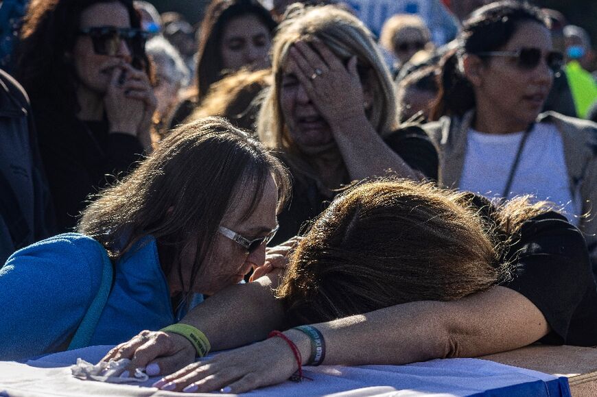 A mother mourns after the body of Eden Zachariya, a hostage taken on October 7, was recovered by the Israeli army