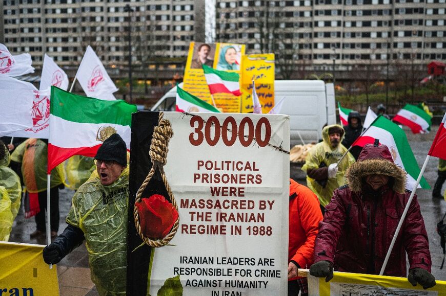 Demonstrators outside the Swedish appeals Court building early this year