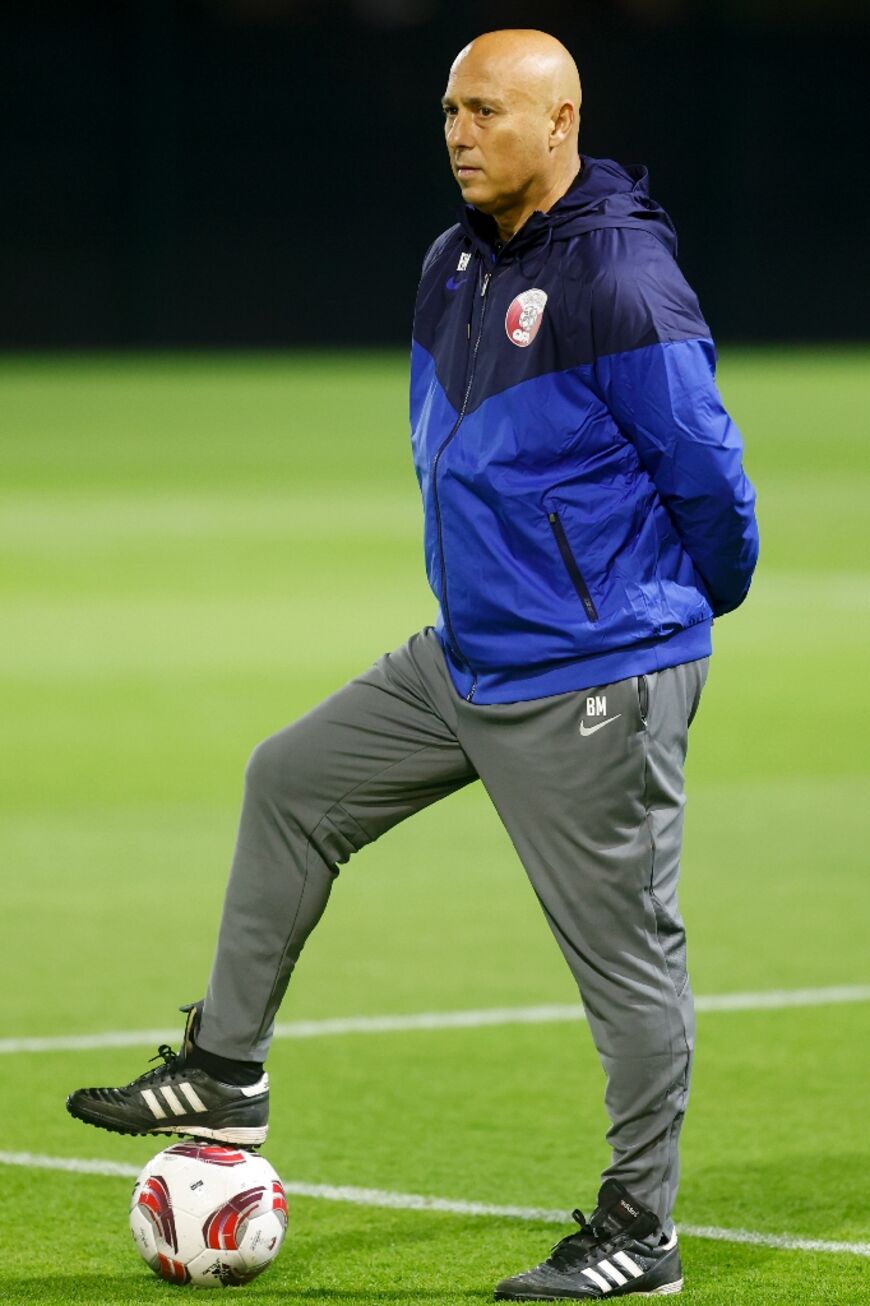 Qatar's Spanish coach Tintin Marquez looks on during a training session last month