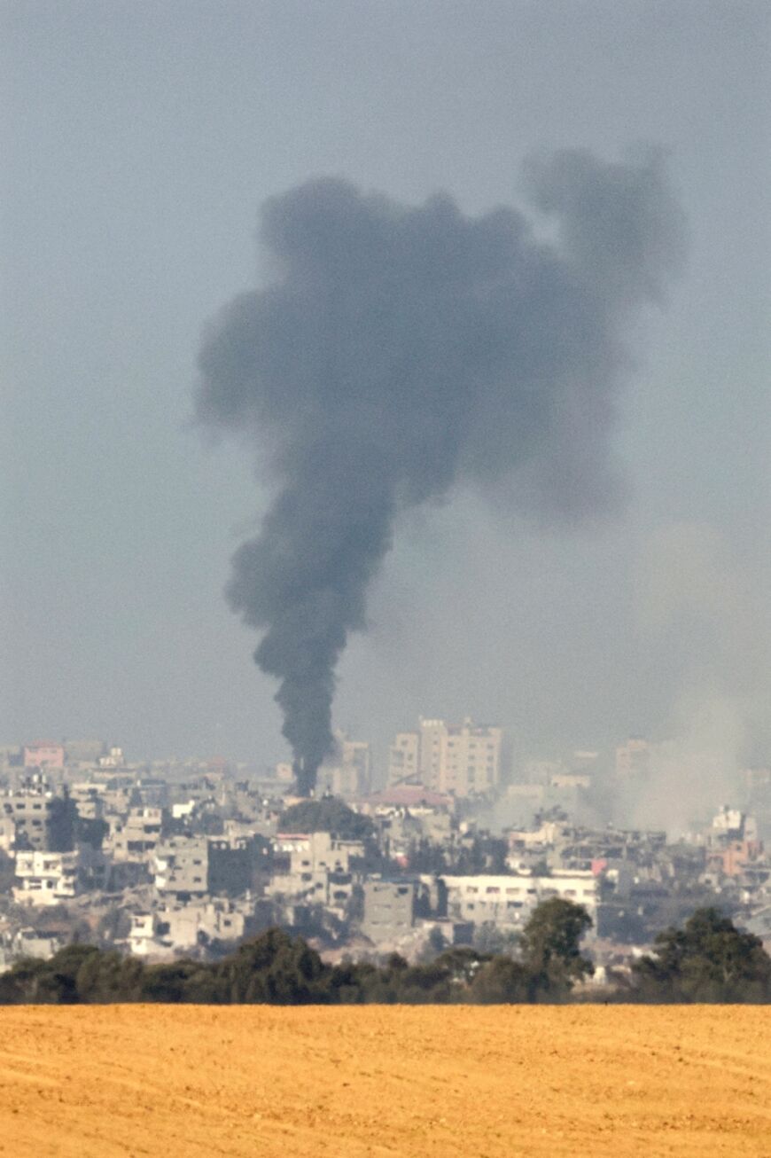 Smoke billows over central Gaza amid the ongoing Israel-Hamas war, which began when the Palestinian militant group carried out a shock attack on Israel on October 7