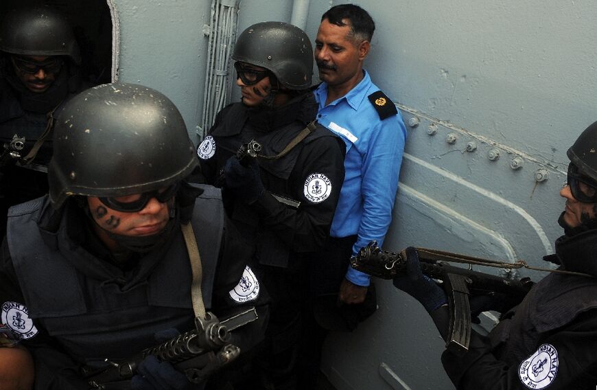 File photo of Indian marine commandos taking part in training 