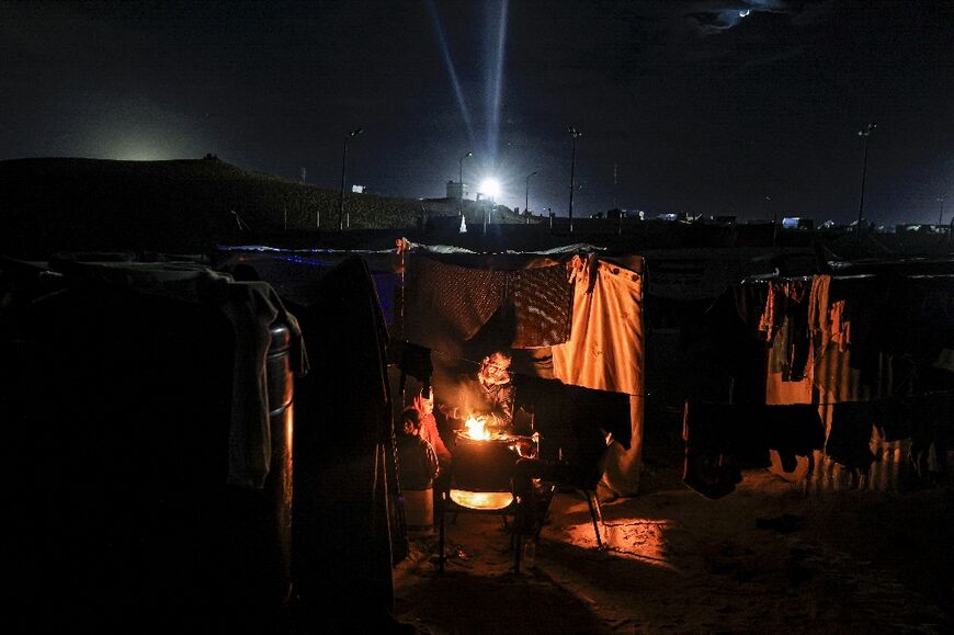 The tents are mostly makeshift constructions of plastic and cloth