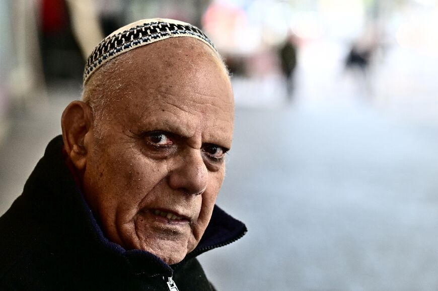 A man in Nahariya in northern Israel nnear Lebanon