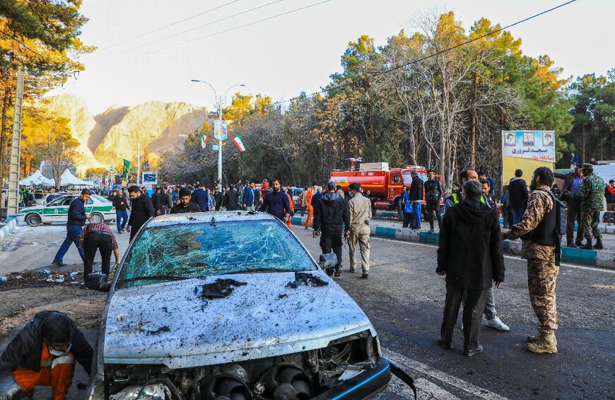 The blasts struck a crowd marking the anniversary of the 2020 killing in a US drone strike of Revolutionary Guards General Qasem Soleimani