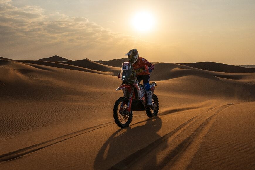 Sundowner: KTM Racing Team's South-African biker Bradley Cox competes during Stage 2 