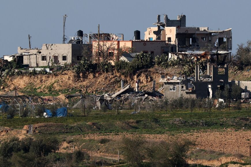 Buildings in Gaza destroyed during Israeli bombardments