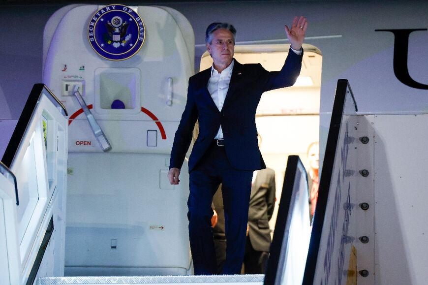 US Secretary of State Antony Blinken arrives in Tel Aviv on Monday night