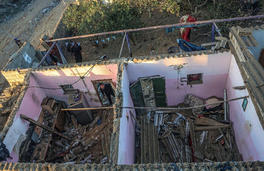 A house in Rafah left heavily damaged following an Israeli strike