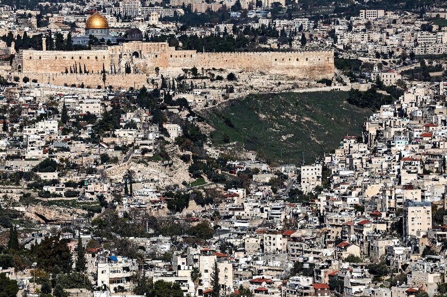 A view of Jerusalem's Old City with the Dome of the Rock mosque and al-Aqsa Mosque 