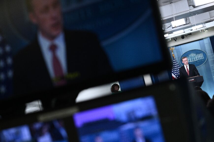 US National Security Adviser Jake Sullivan speaks during the daily press briefing in the Brady Press Briefing Room of the White House in Washington, DC, on March 18, 2024.