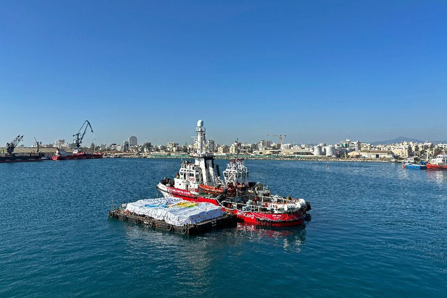 The Open Arms vessel is seen at the Cypriot port of Larnaca