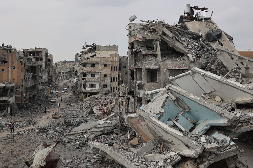 A devastated street in Khan Yunis, Gaza