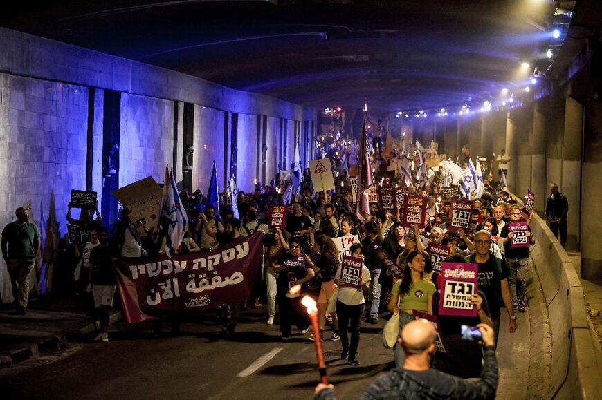 There have been large protests in Israel calling for the dissolution of the government and the return of hostages