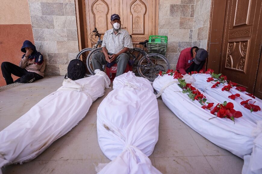 A few of the bodies uncovered at the hospital, which Palestinian authorities have blamed on Israel