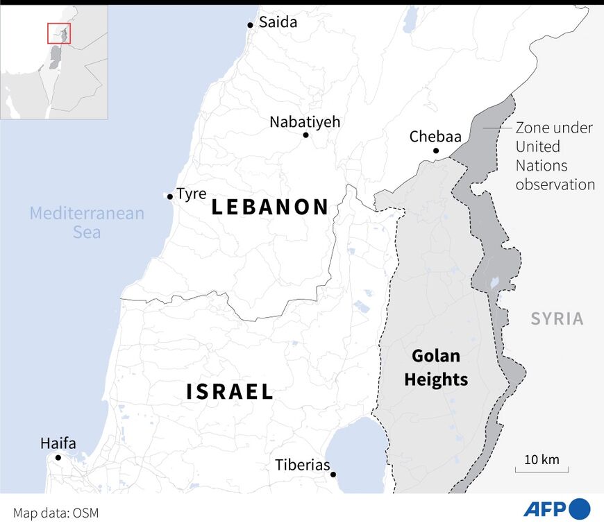 The border area between Lebanon and Israel