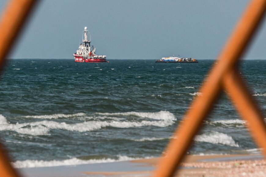 A second ship carrying relief goods by sea from Cyprus was seen just off the coast of Gaza