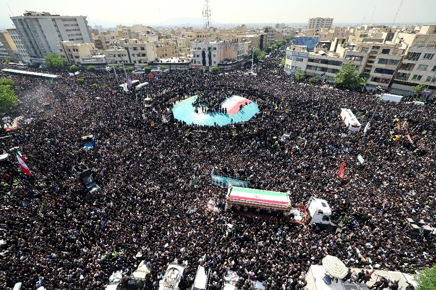 A sea of mourners throngs the heart of Tehran for president Ebrahim Raisi's funeral