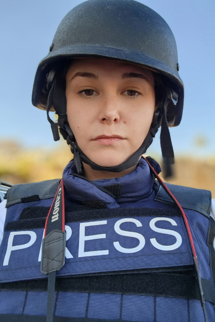 AFP photographer Christina Assi who lost her leg in an Israeli attack in southern Lebanon in October