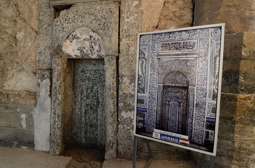 Renovations at Al-Nuri mosque, which UNESCO has been restoring along with other sites reduced to rubble during the battle to oust the Islamic State group from Mosul