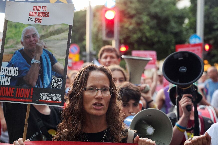 Relatives and supporters of Israelis held hostage in Gaza demonstrate in Tel Aviv, calling for their release