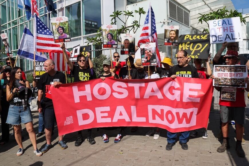 Israelis rally for hostage deal in Tel Aviv during a visit by US Secretary of State Antony Blinken