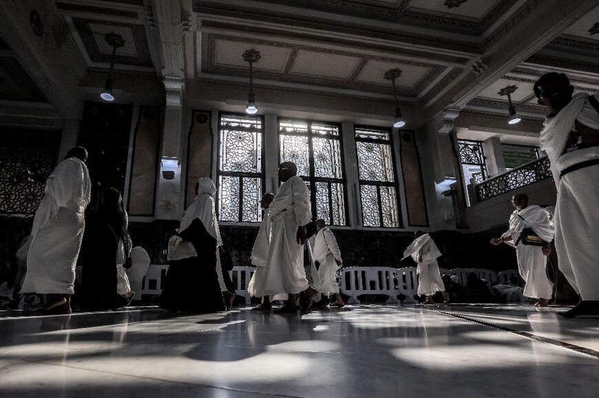 Pilgrims at the Grand Mosque in Mecca on June 4, ahead of the hajj