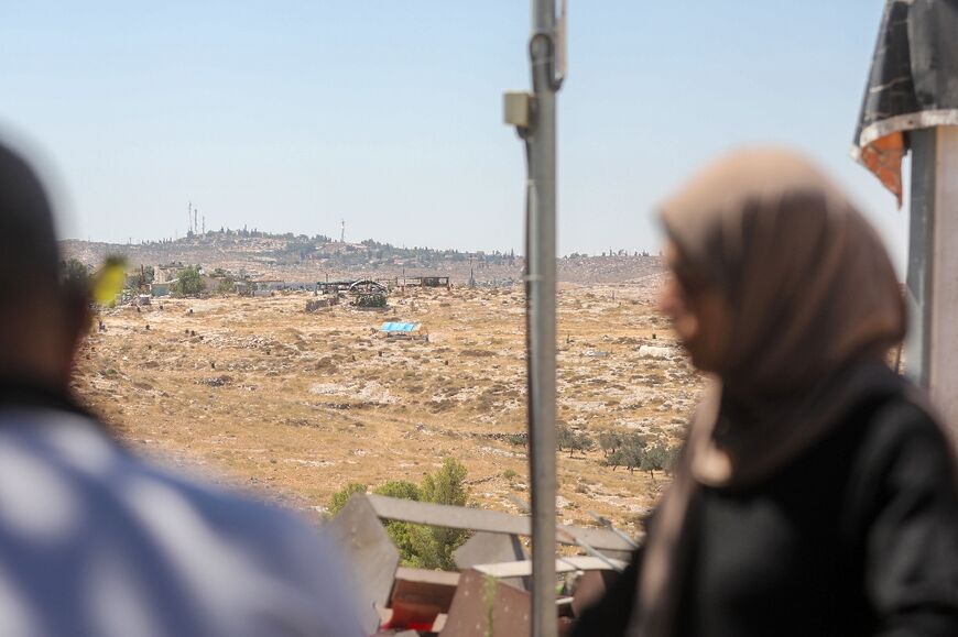 Susya village, in the occupied West Bank, is overlooked by a hilltop controlled by Israeli settlers