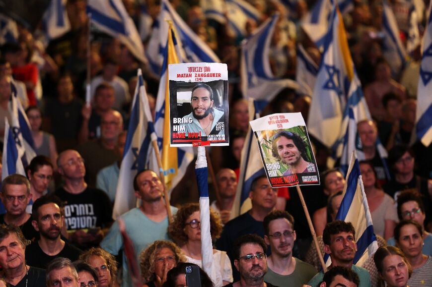 Israeli protesters rally in Tel Aviv to demand their government secure a hostage release deal