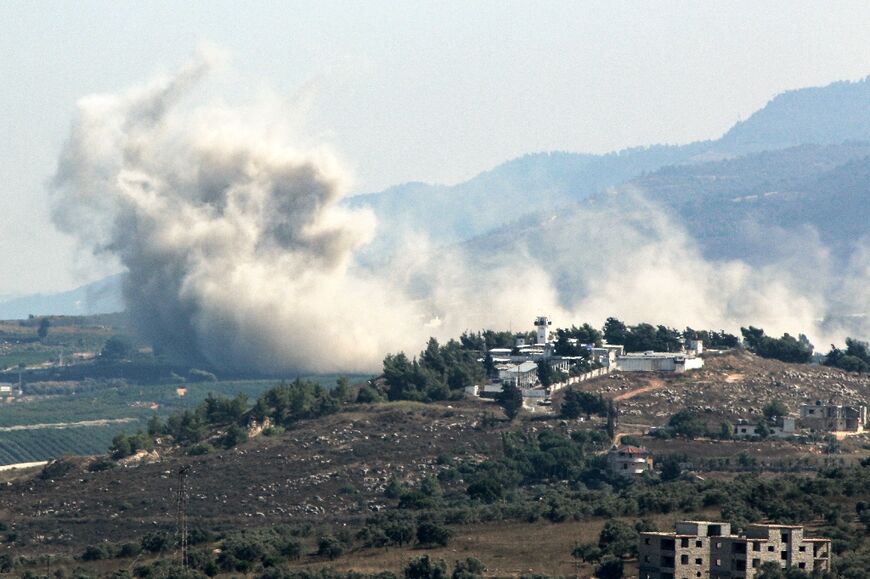 The site of an Israeli strike on south Lebanon