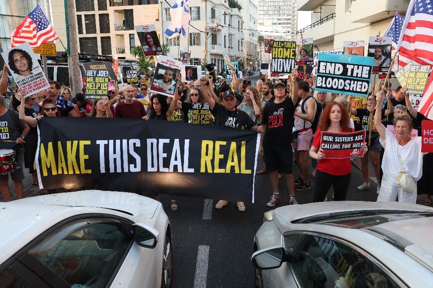 While US Secretary of State Antony Blinken visited, protesters in Tel Aviv called for US help in reaching a truce deal to bring home hostages held by militants in Gaza