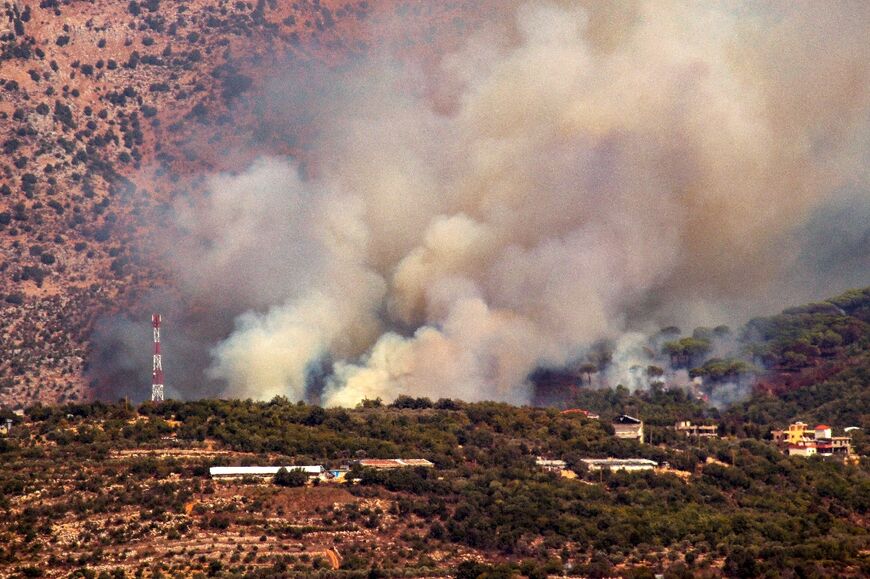 Smoke billows following an Israeli strike on a village in southern Lebanon