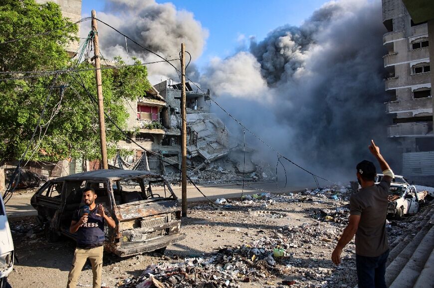 An Israeli strike on the outskirts of Gaza City hit a school sheltering war displaced