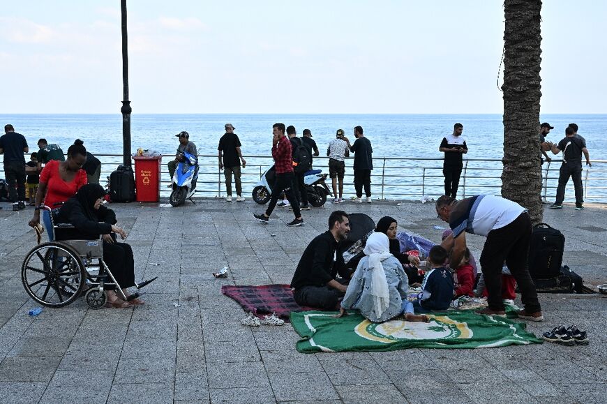 Many people spent the night along the Lebanese capital's coast road